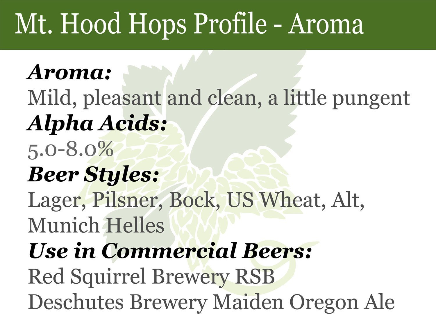 Mt. Hood Hops 1 oz Pellets for Home Brew Beer Making