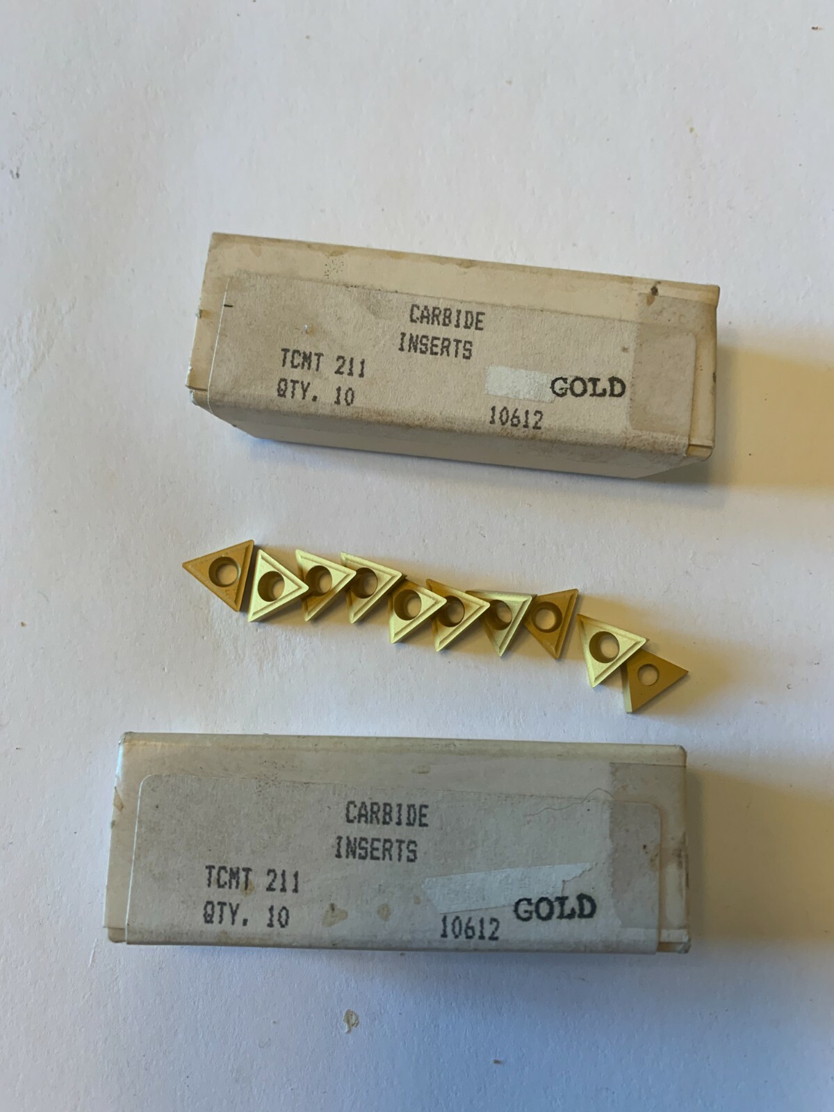 NEW 10 PCS. USA ,TCMT  211 , TIN CTD INDEXABLE CARBIDE INSERTS