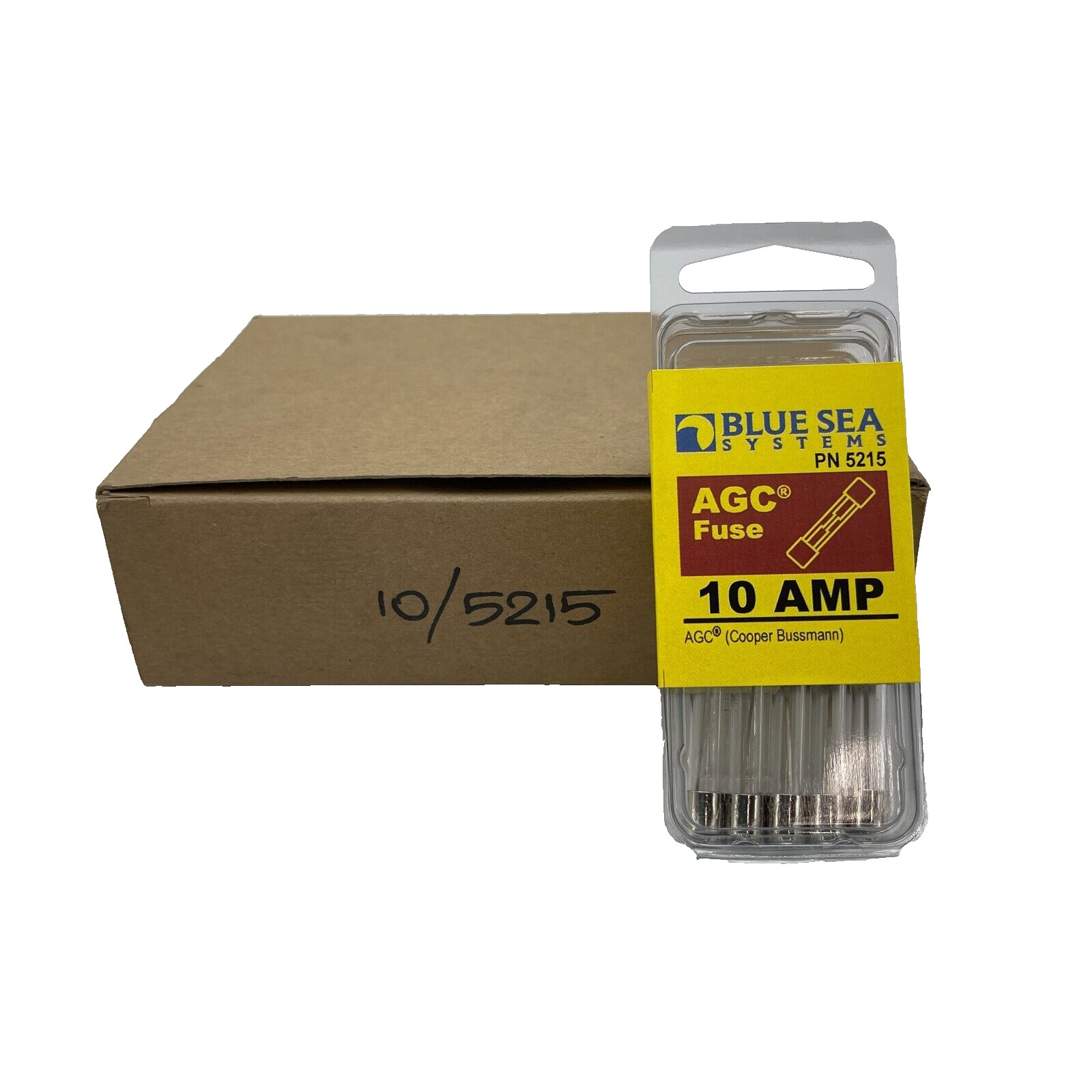 Blue Sea 5215 AGC Fuse 10A 12V 24V 32V DC 240V AC Marine Boat Circuit Box of 10