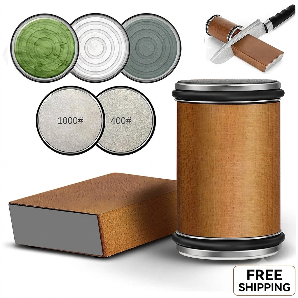 Rolling Knife Sharpener 15° & 20° Degree Magnetic Holder Diamond Sharpening Kit
