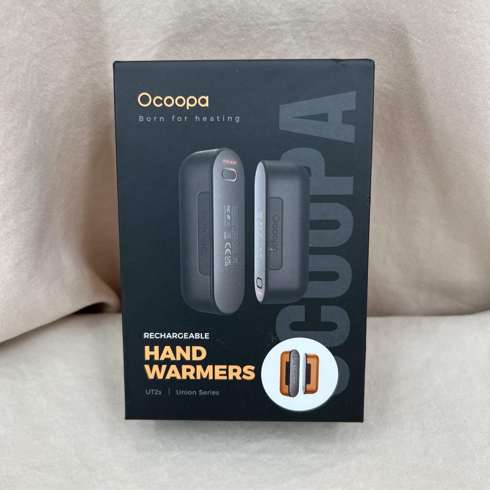 Ocoopa Rechargeable Hand Warmers Orange Black Union Series Magnetic 4 Settings