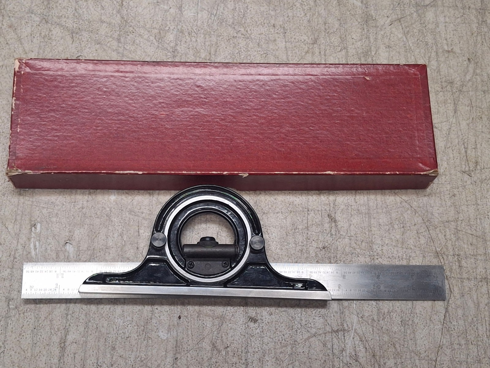 Union Tool Co. Machinist 12" Protractor w/ Box No. 225 Machinist Tools USA