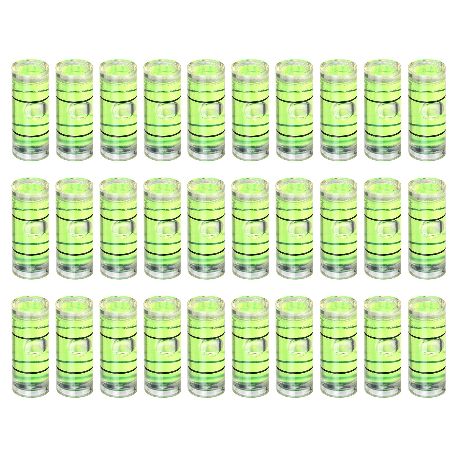 30pcs 15x6mm Small Cylindrical Bubble Level Vials Levels Measuring Tools,