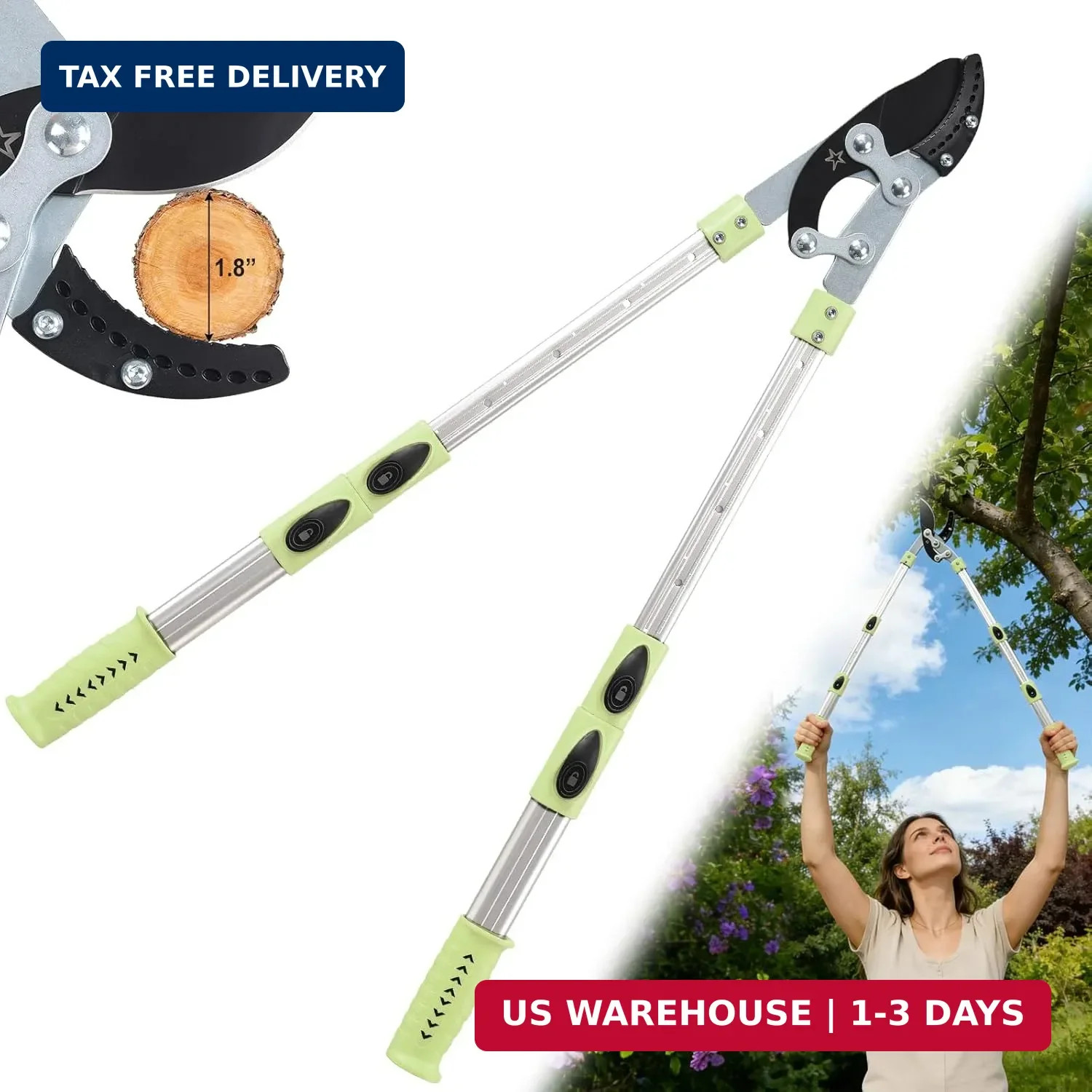 Extendable Loopers for Tree Trimming, 24-42'' Heavy Duty Thick Branches Cutter L