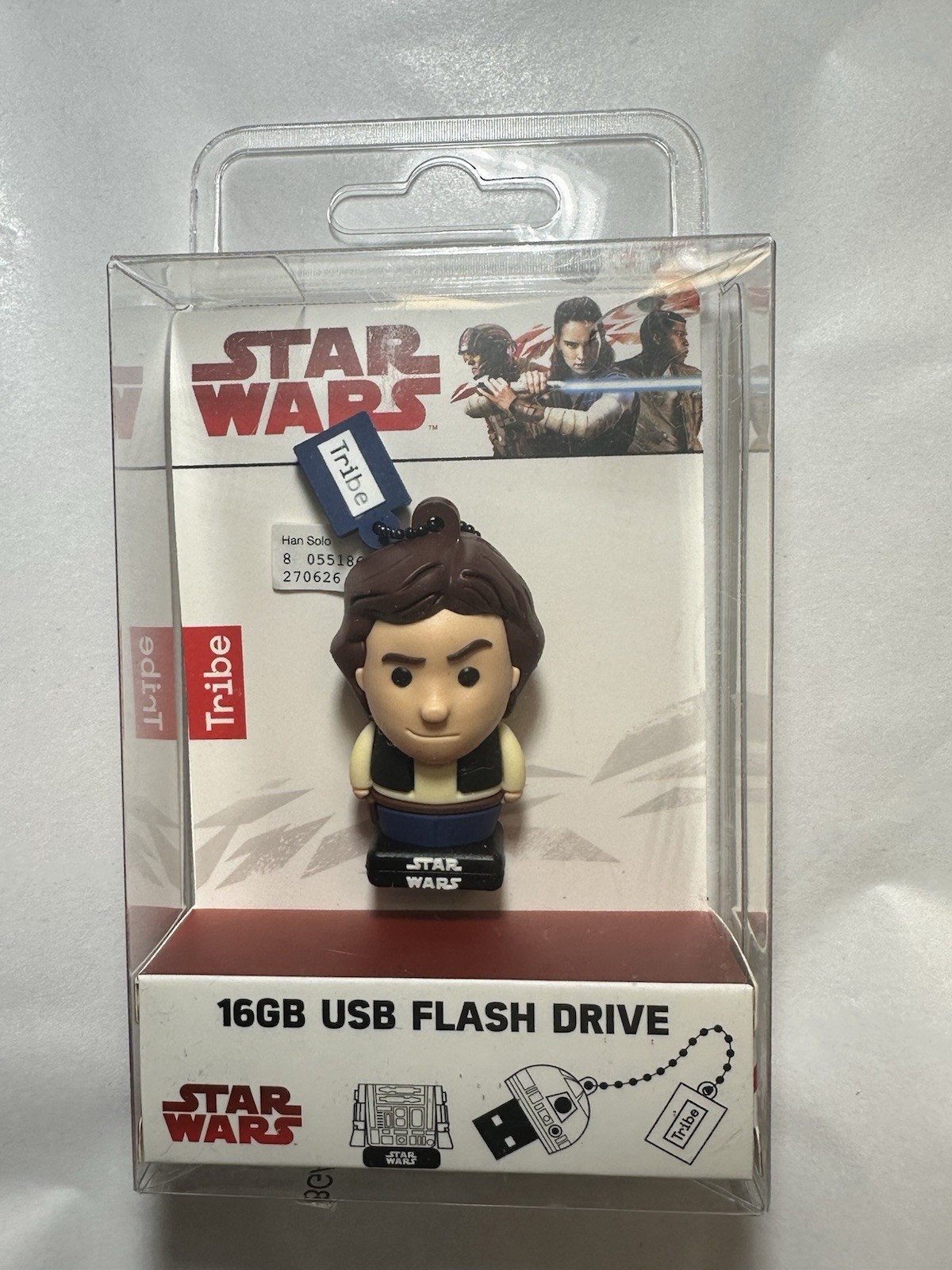 NIB Tribe Star Wars 16GB USB Flash Thumb Drive Memory Han Solo FD030521