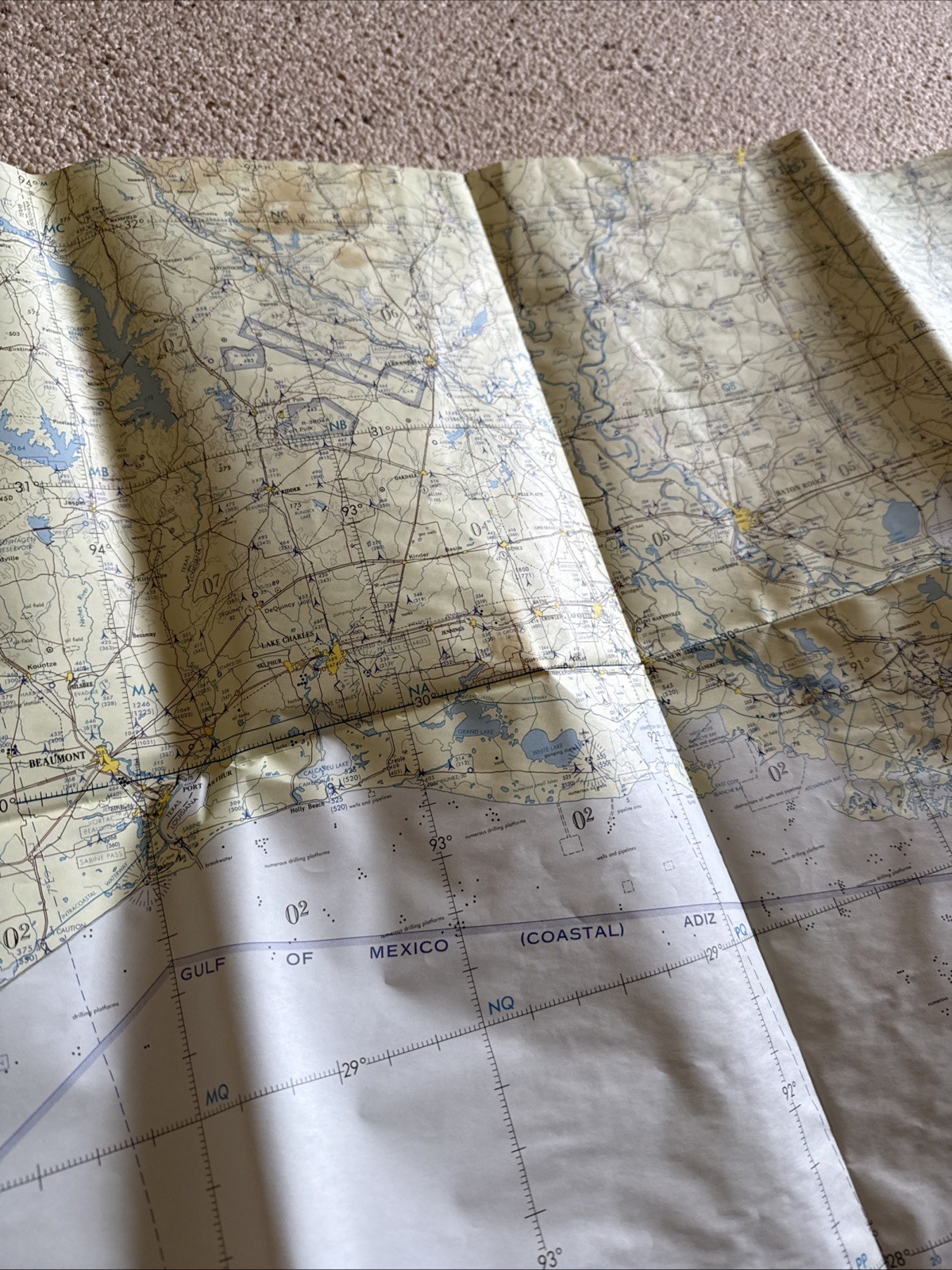 Vintage ONC H-24 Operational Navigation Chart – Military Aviation Map – Cold War