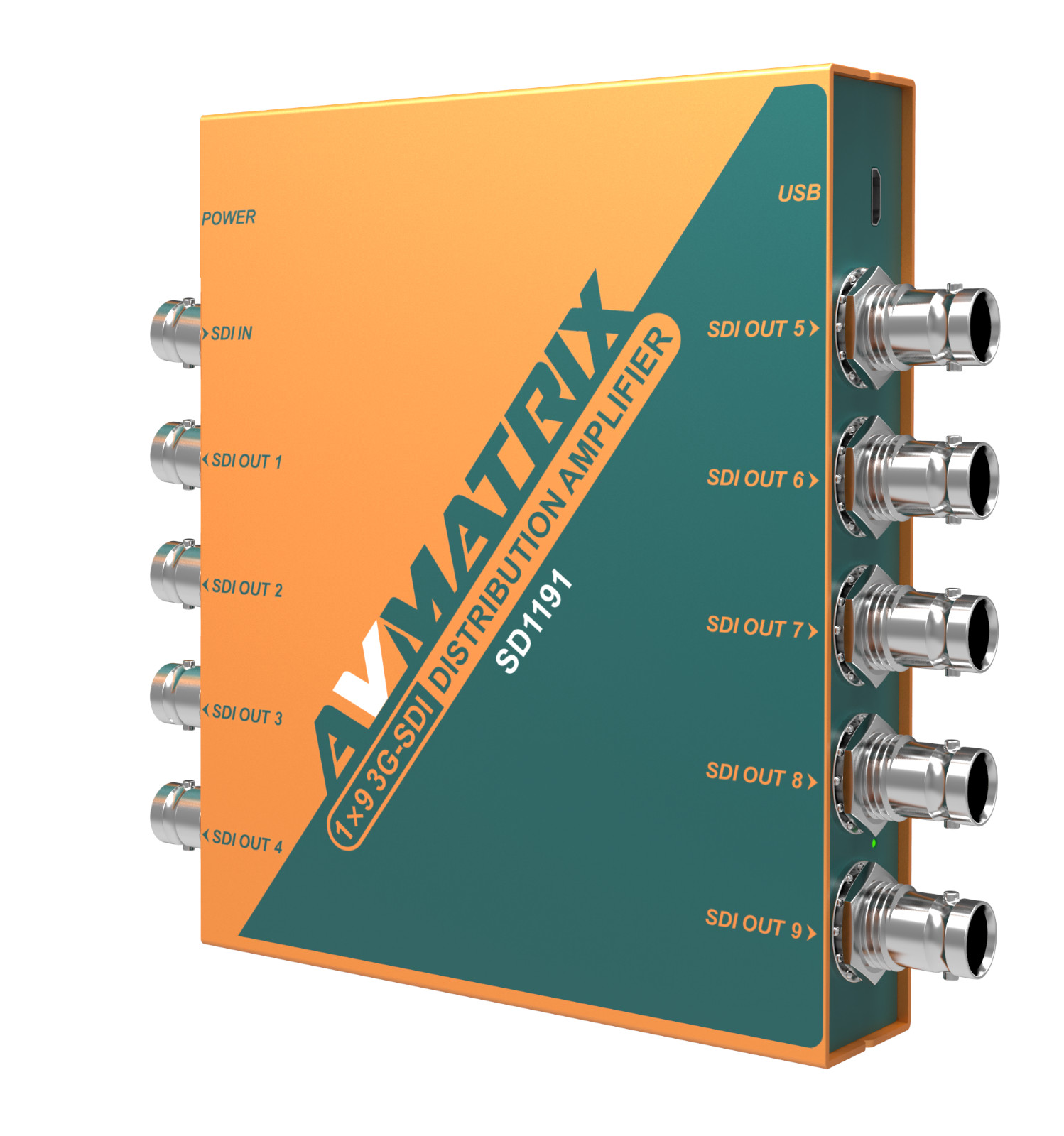 Avmatrix SD1191 HD 3G-SDI 1x9 Port Distribution Amplifier CCTV Video Splitter