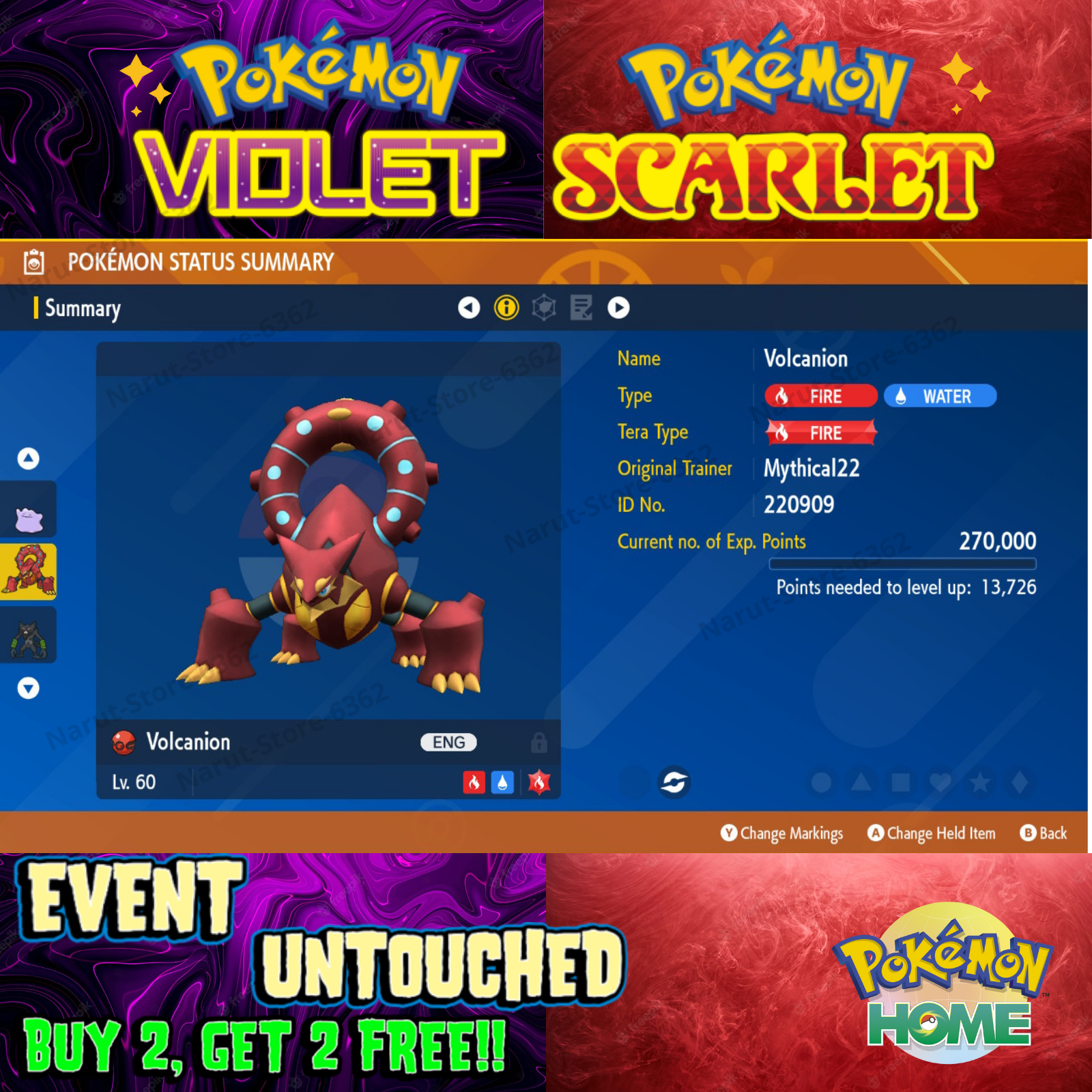 Volcanion Mythical22 Gamestop 2022🌟 Event Untouched🔥Pokémon Scarlet & Violet