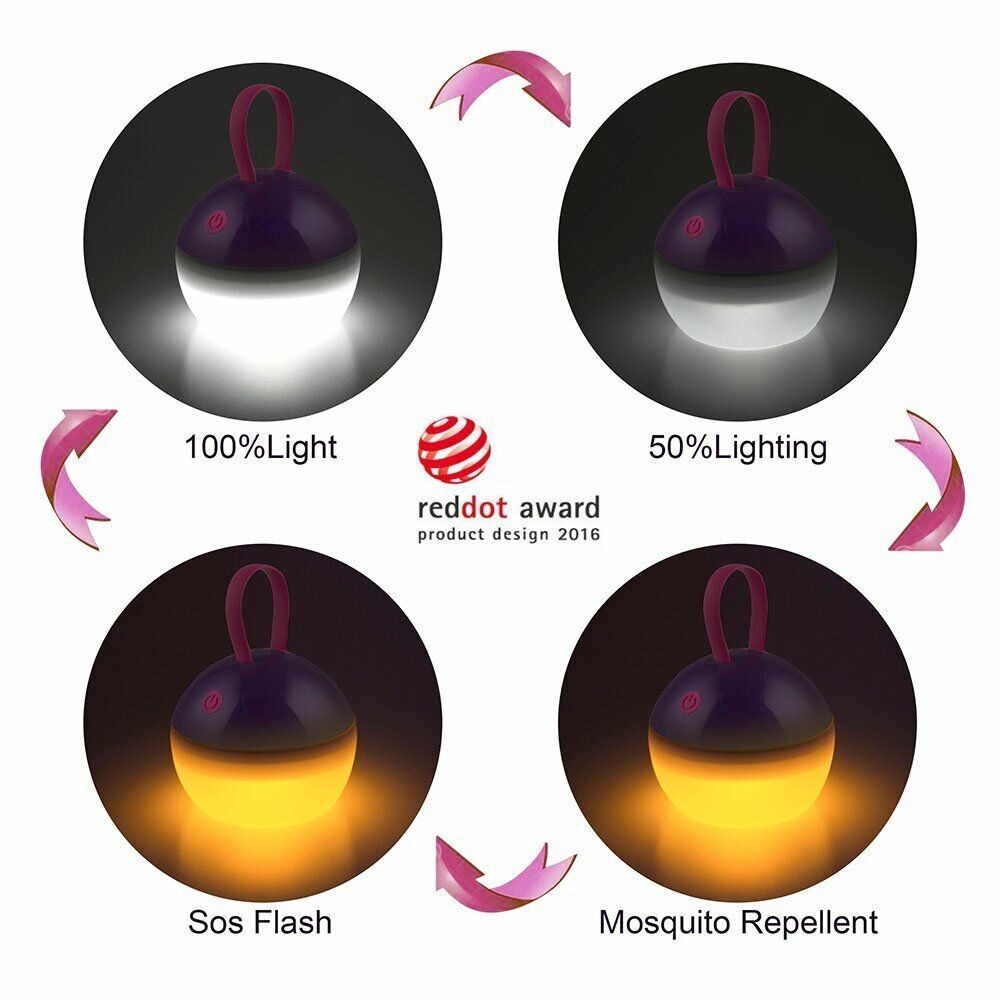 Portable Rechargeable Camping Lantern 4 Lighting Modes with IP67 Waterproof