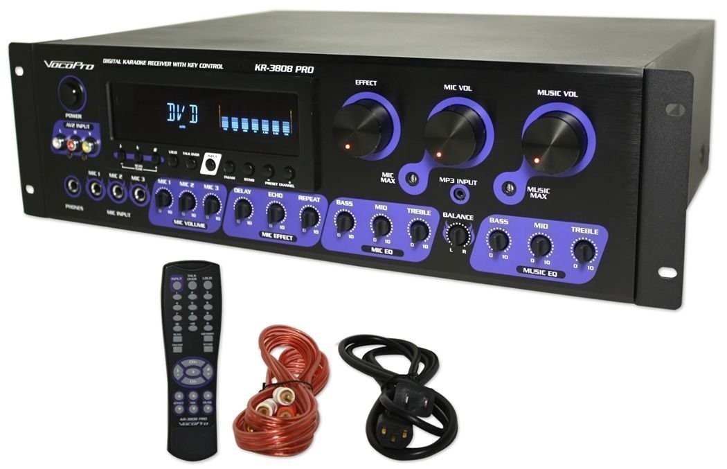 VOCOPRO KR-3808PRO Digital Karaoke Receiver with Key Control, 21.00 x 21.00 x...