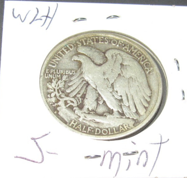 F-VF Silver 1936 s San Francisco Mint Silver Walking Liberty Half Dollar 1/2 WLH