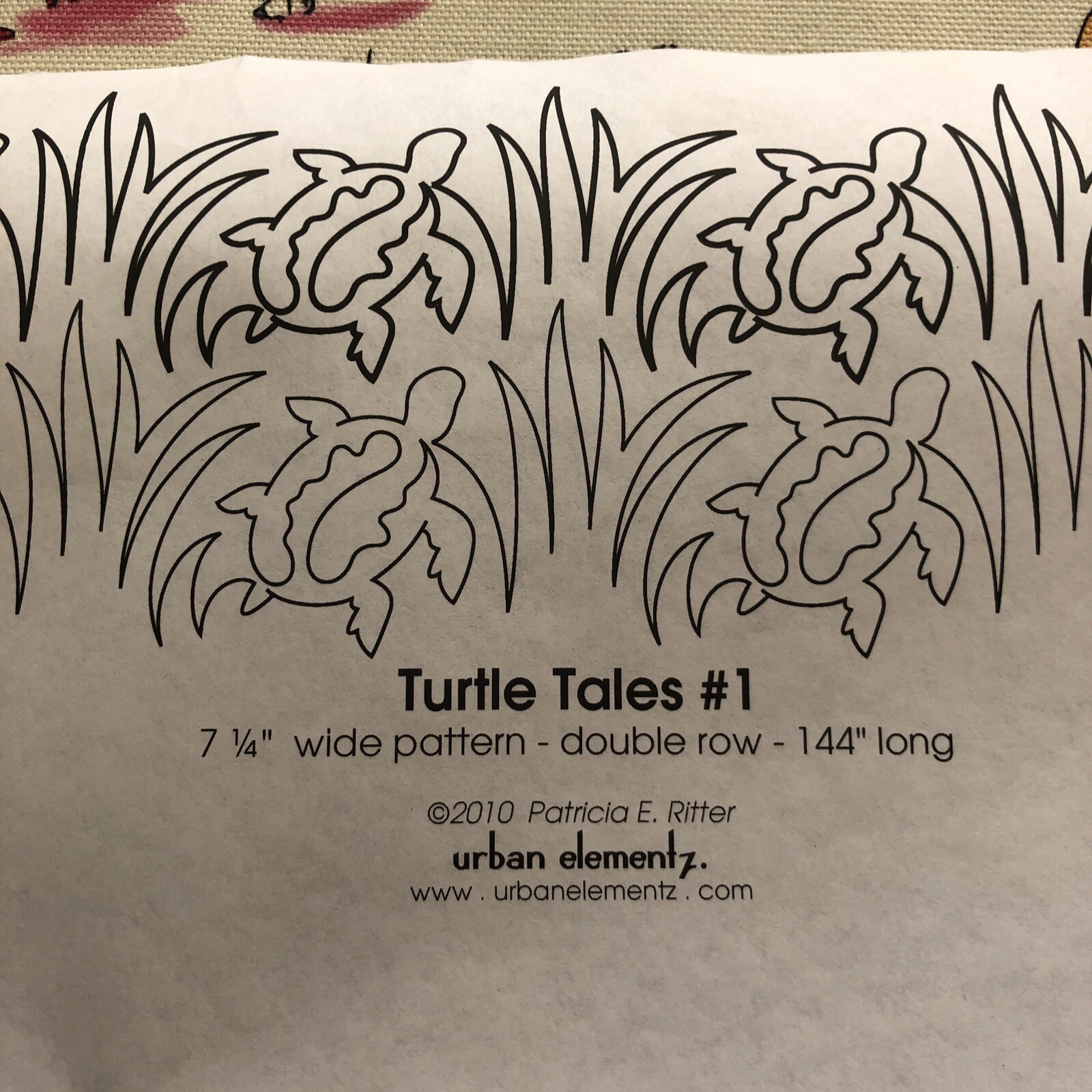 Turtle Tales #1 quilting template by Urban Elementz paper