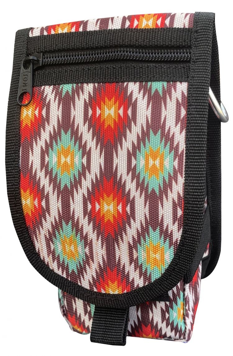 Showman Red & Brown Aztec Print Cordura Nylon Cell Phone/Accessory Case