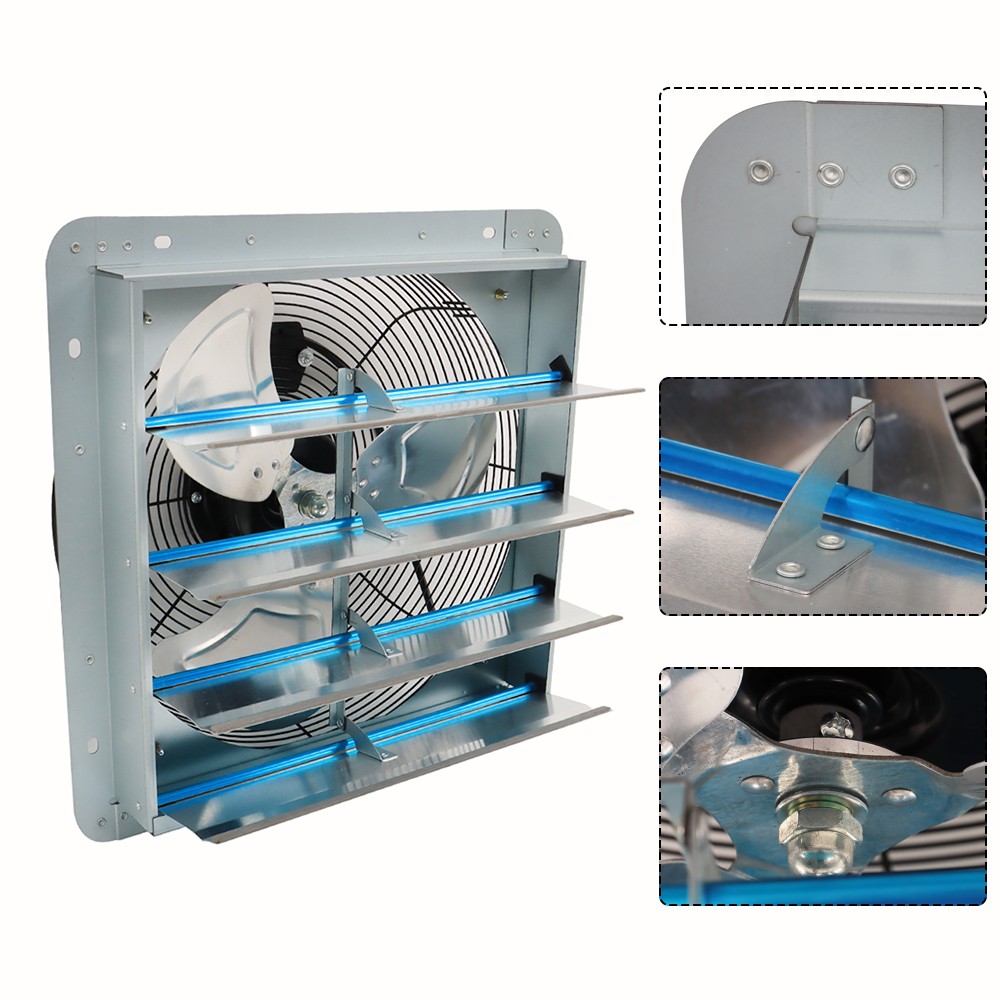 16 Inch Shutter Exhaust Fan Wall Mounted Automatic Aluminum Attic Fan