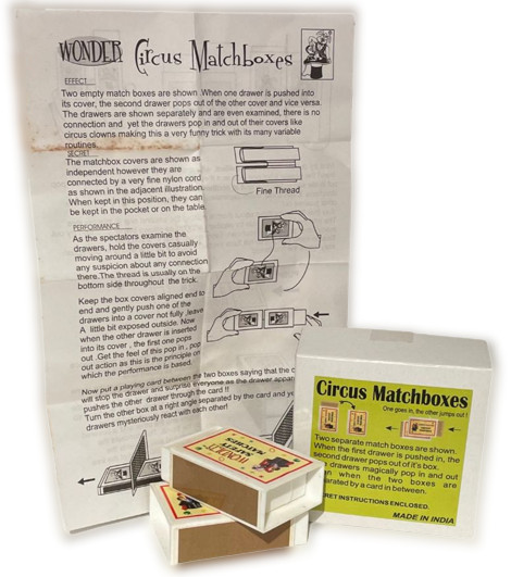 CIRCUS MATCHBOXES Ghost Magic Trick Pops Out Pocket Acrobatic Moving Match Box