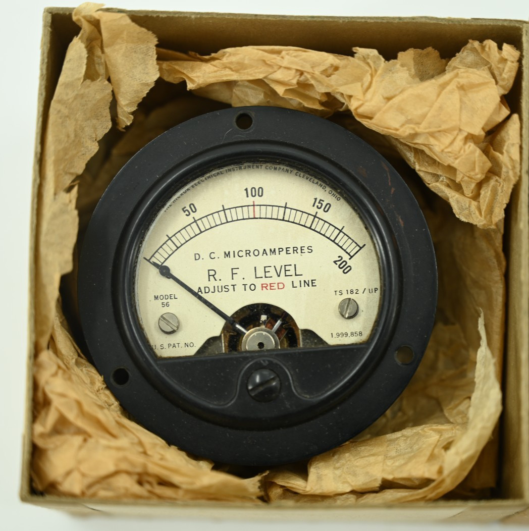 Vintage NOS Hickok Model 56 D.C. Microamperes R.F. Level Panel Meter
