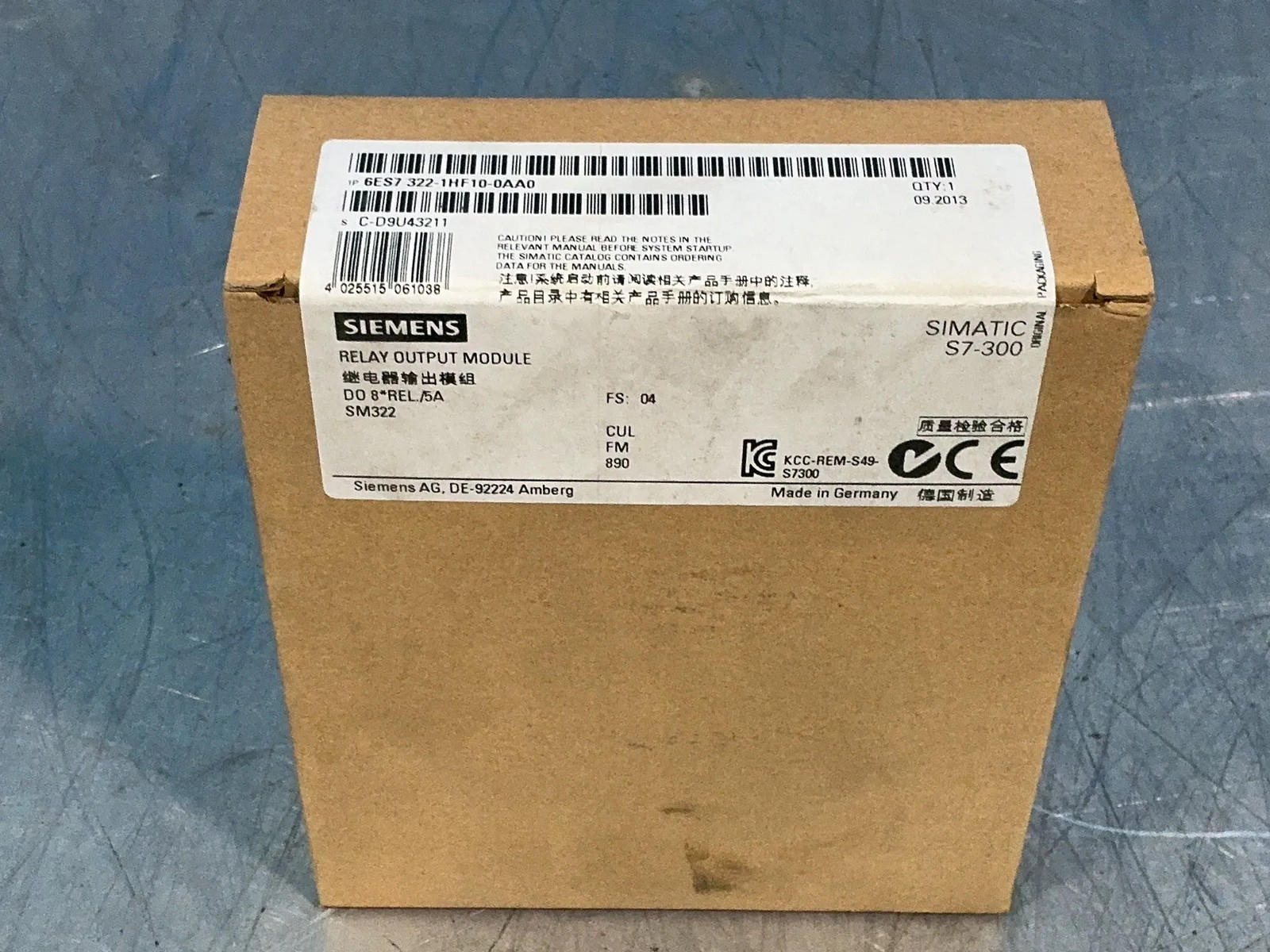 SIEMENS RELAY OUTPUT MODULE 6ES7 322-1HF10-0AA0