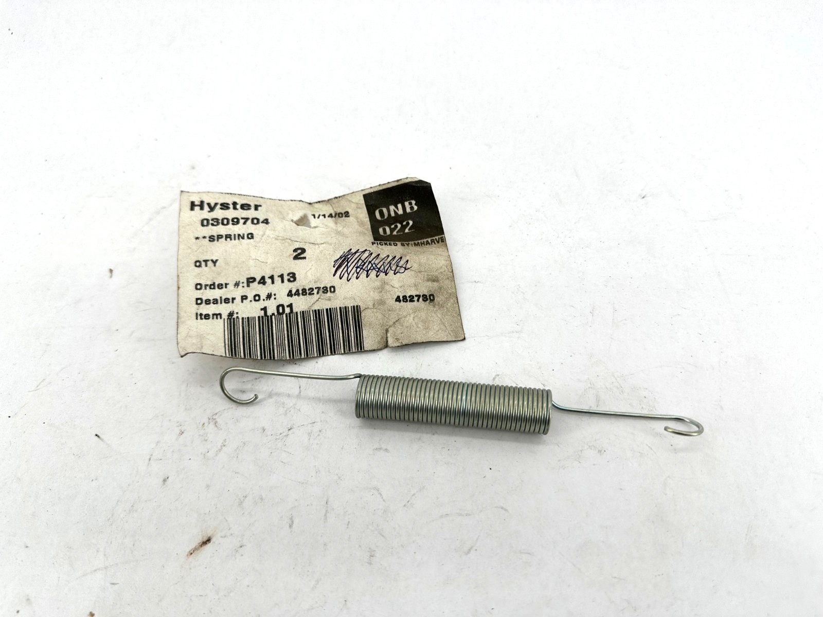 New Hyster 0309704 SPRING Forklift Spring 309704 - No Box