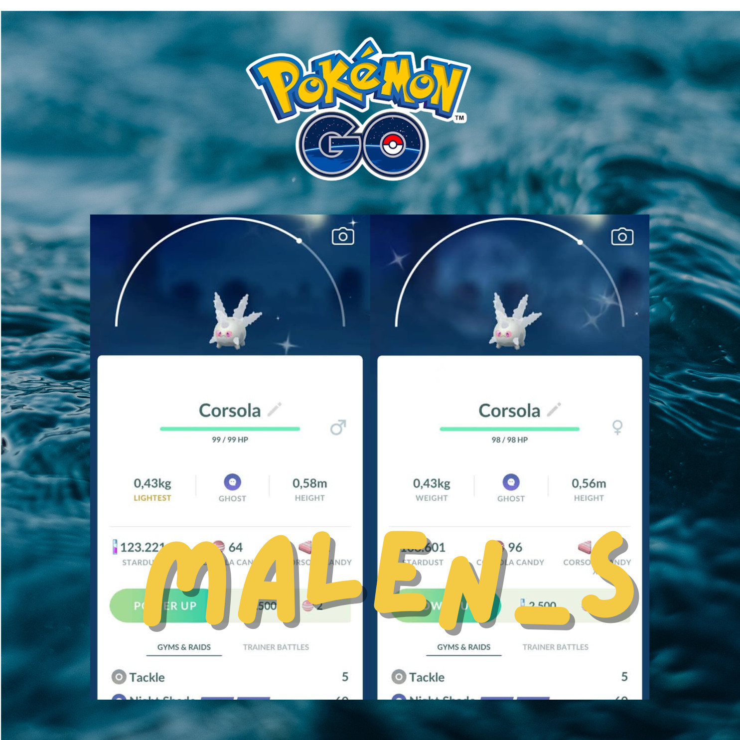 Pokémon go🐬Shiny Galarian Corsola wearing pink sunglasses✿TRADE or P🐬T🐬C