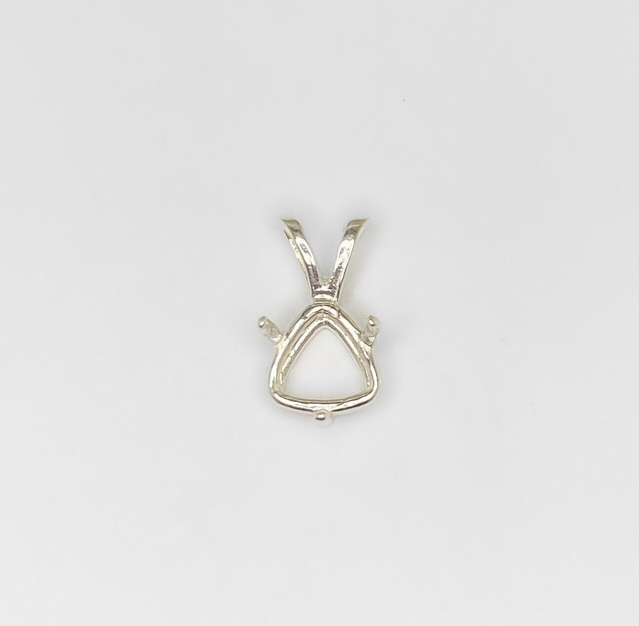 Trillion Center Prong Sterling Silver Pendant Setting