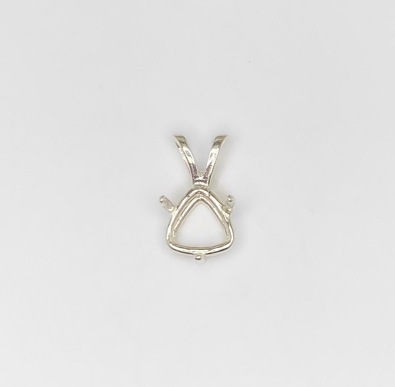 Trillion Center Prong Sterling Silver Pendant Setting