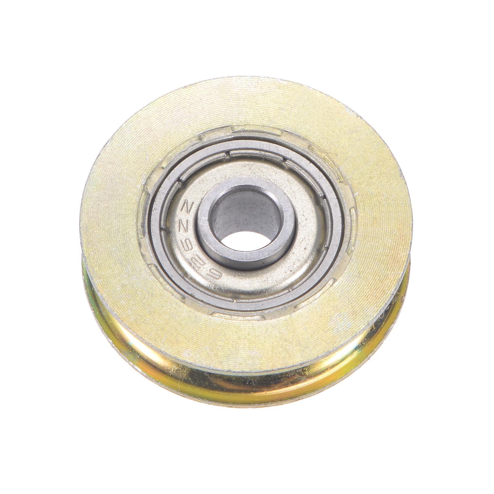 Sliding Door Roller U Groove 6.4mm Shaft Hole 32mm Diameter, Bearing Steel, 2pcs