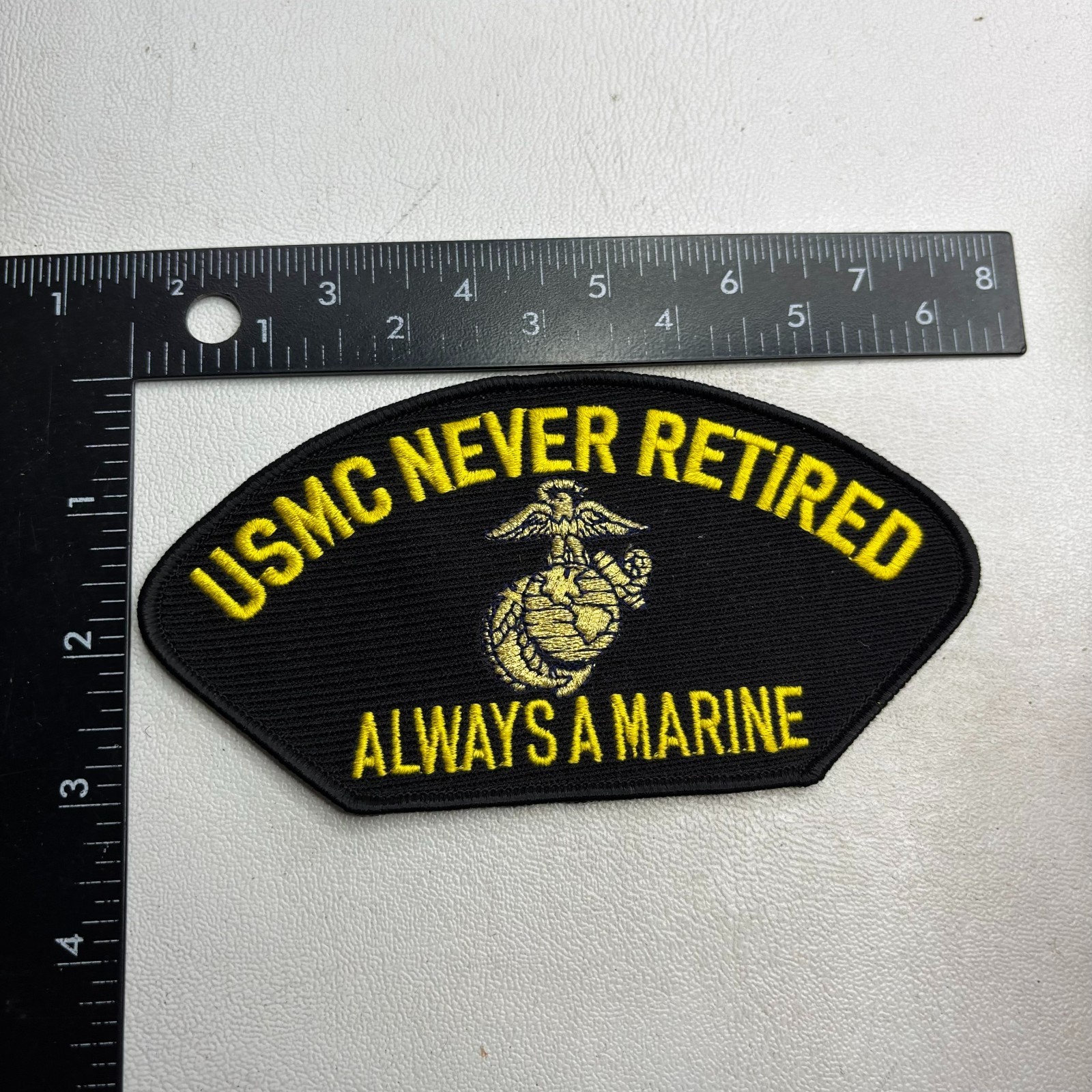 Military US Marines USMC NEVER RETIRED ALWAYS A MARINE Hat Patch 64a1