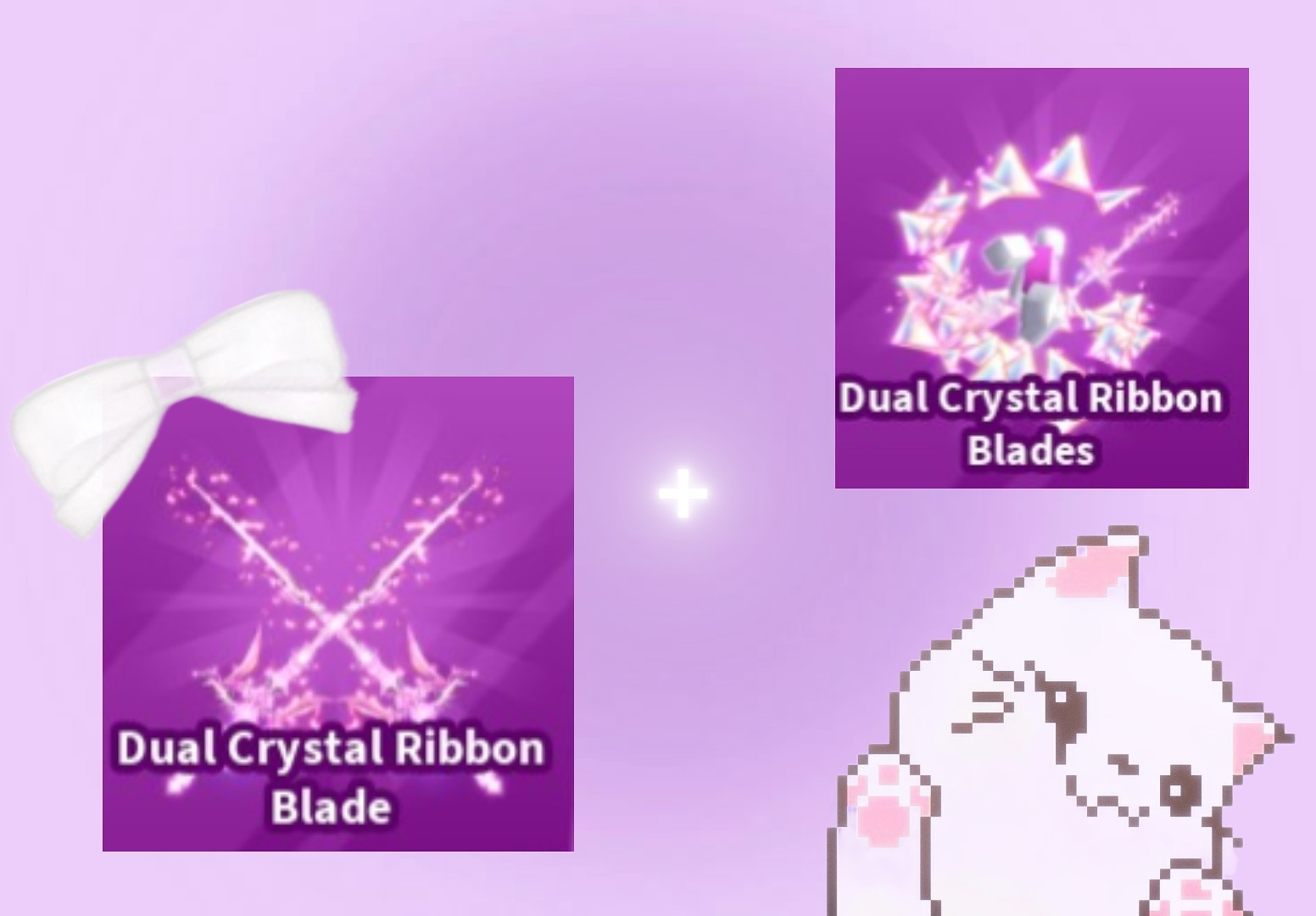 Blade Ball - Dual Crystal Ribbon Blade + Emote