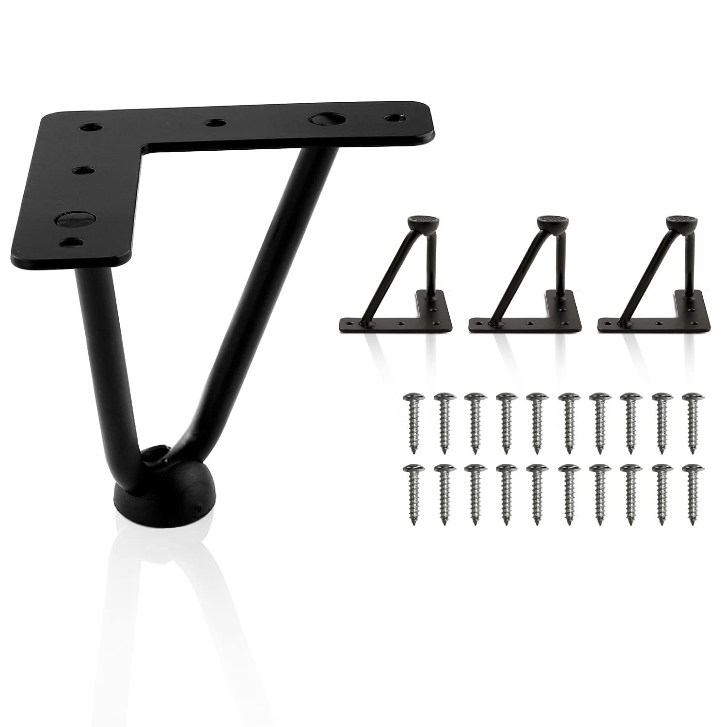 Ironalita 4 Inch Hairpin Legs for Furniture Set of 4, Heavy 4 inch, Black