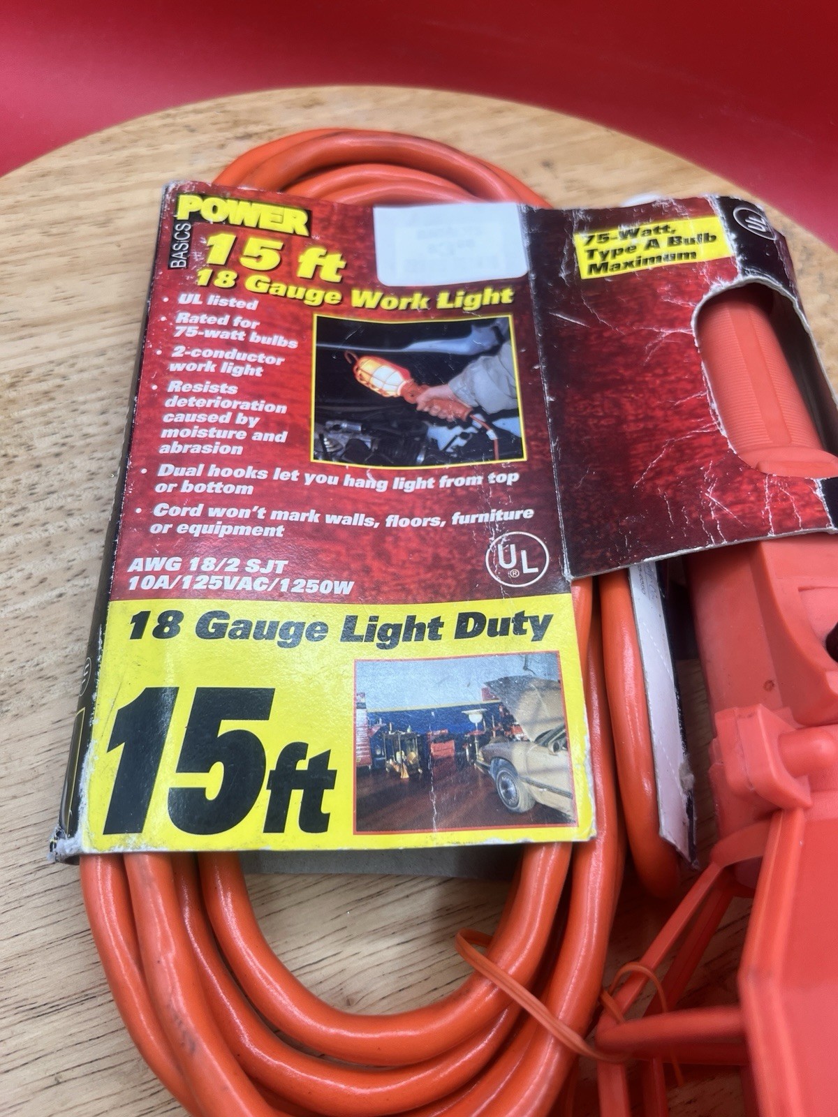 Power Basics 15ft Corded Work Light 75 Watt