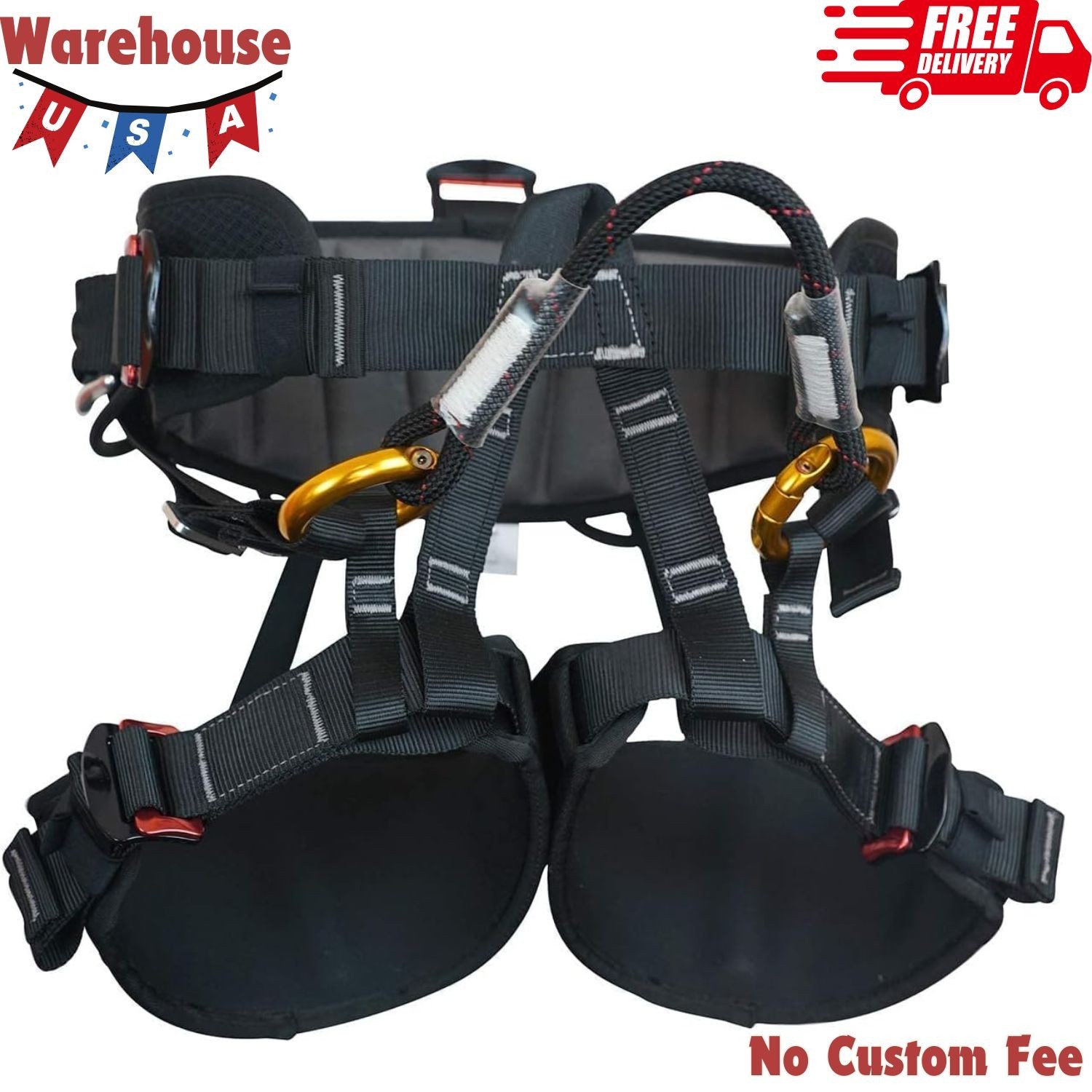 Climbing Harness,Half Body Tree Climbing Harness Men,Thicken Widen Protect Waist