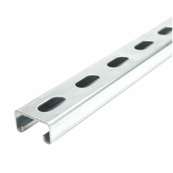 Single Channel Strut, Half Slotted, Steel, Galvanized, 9/16 in x 1-1/8 in Hole