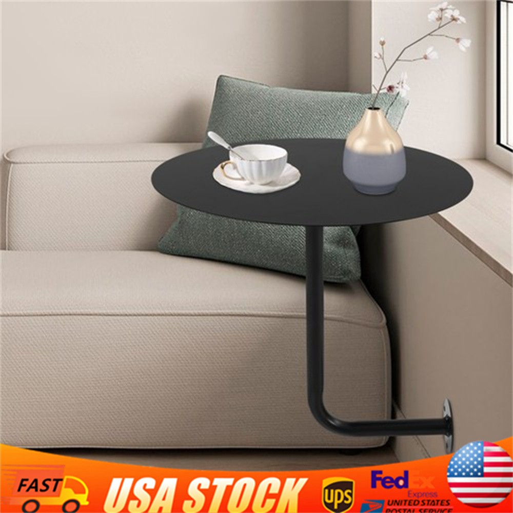 Wall Mounted Bar Table Modern Round Coffee Table Drinks/Snacks Storage Balcony