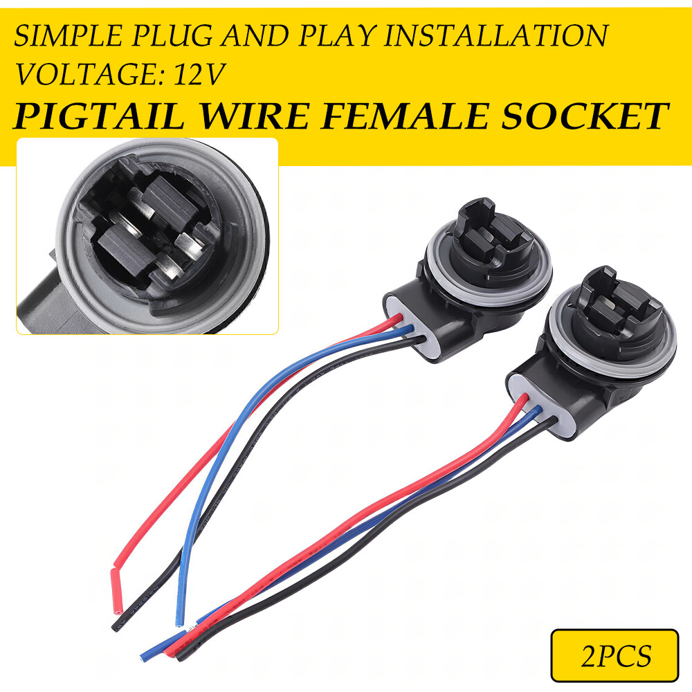 3157 Bulb Socket Brake Turn Signal Light Harness Wire Plug Connector for Jeep