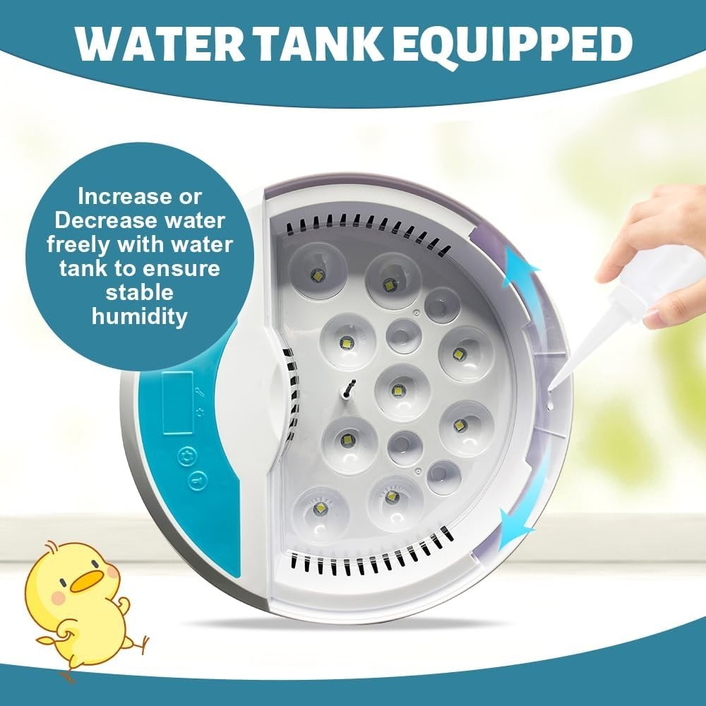 9 Egg Incubator w/ Temperature Control, Touch Operation& Temperature Display