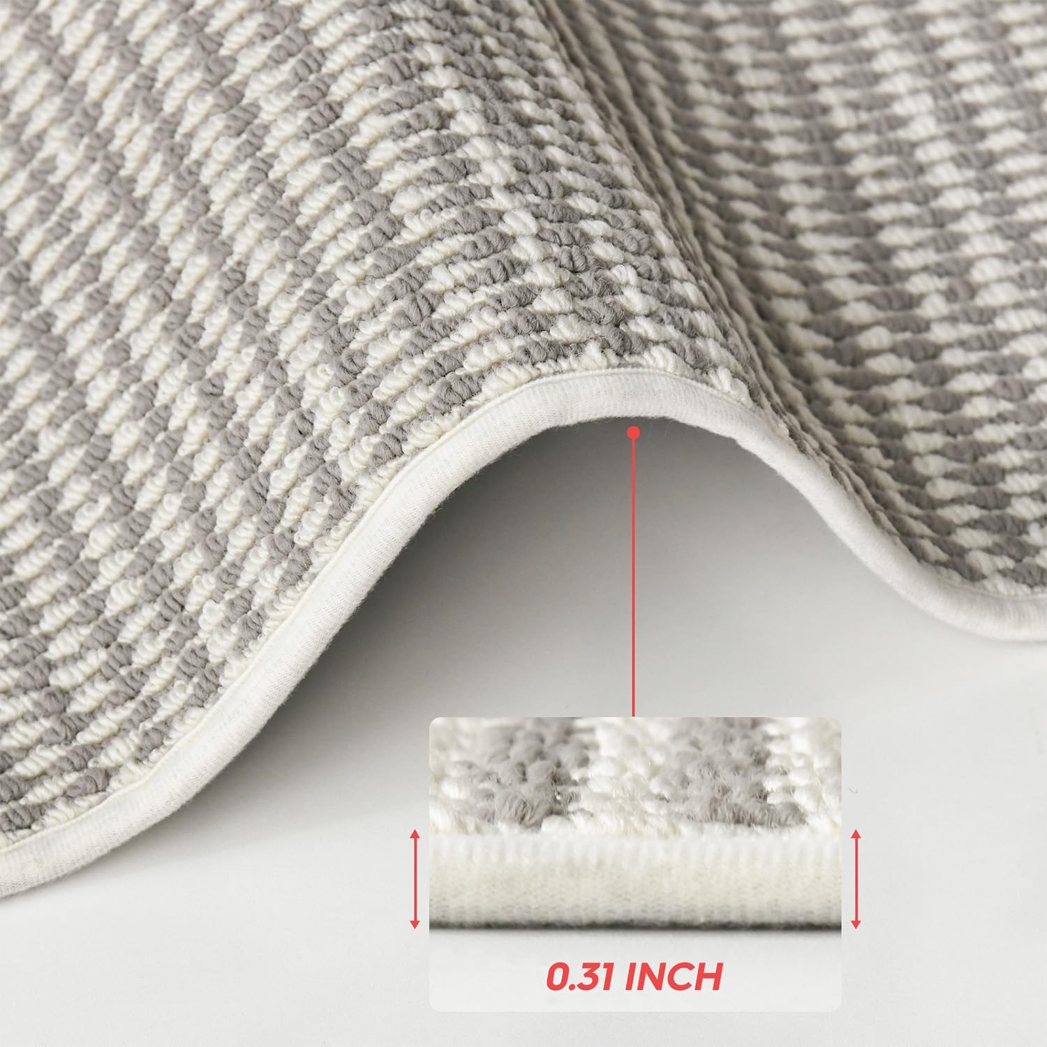 Artoid Mode Beige Grey 17x29 Machine Washable Non-Slip Absorbent Doormat