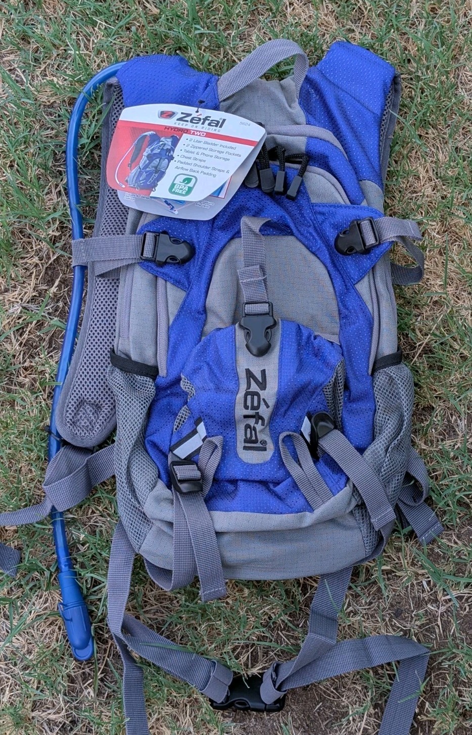 Zefal Z Hydro XC Hydration Backpack – 2L Bladder 6L Storage Blue Gray New