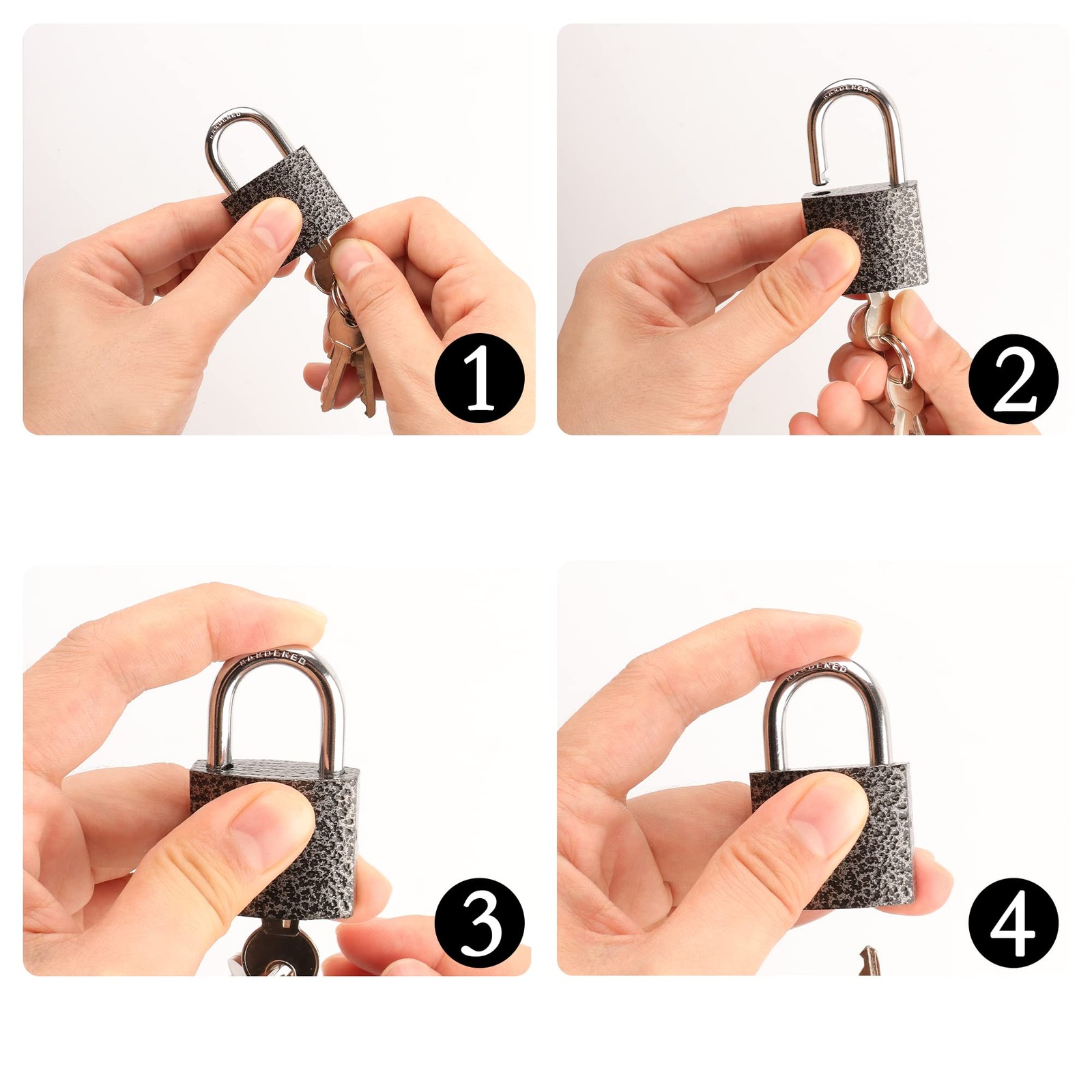 2 Pack Small Padlock with 3Keys keyed Alike，Locker Lock 30mm, Lock with Key P...