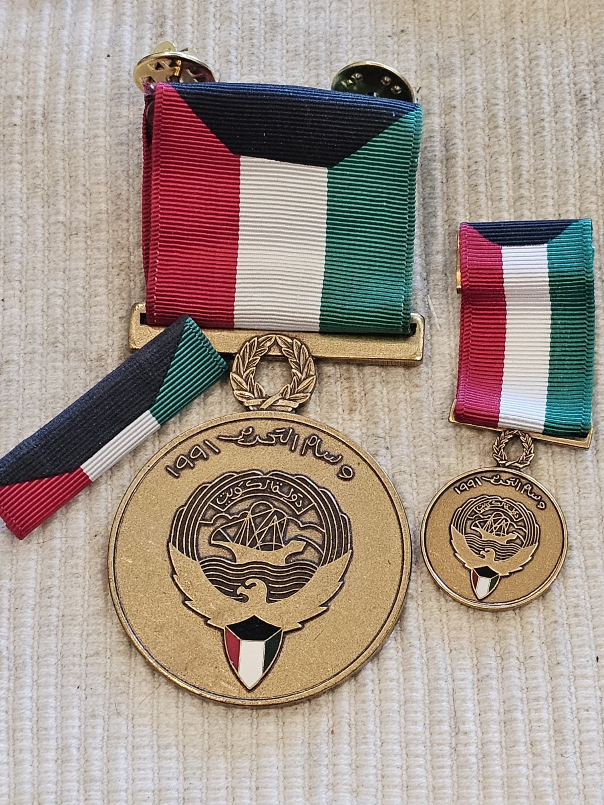 1991 Army Navy Marine Desert Storm KLMK Kuwait Liberation Medal Ribbon Set L@@K!