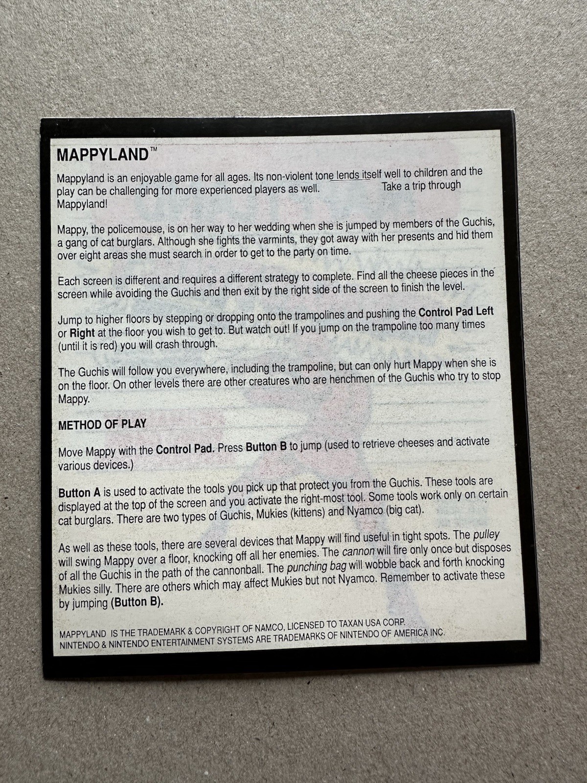 MAPPYLAND  NES Permastruct Rental Store Instructions Sticker