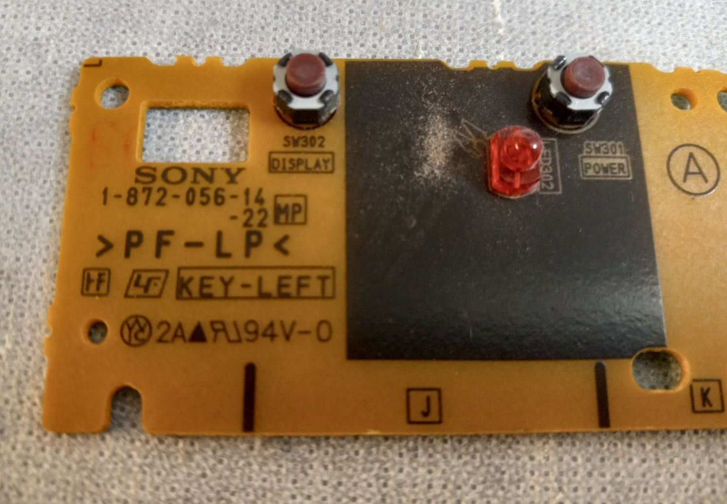 SONY MHC-EC77 Mini Component Stereo POWER BUTTON & DISPLAY PCB w Buttons