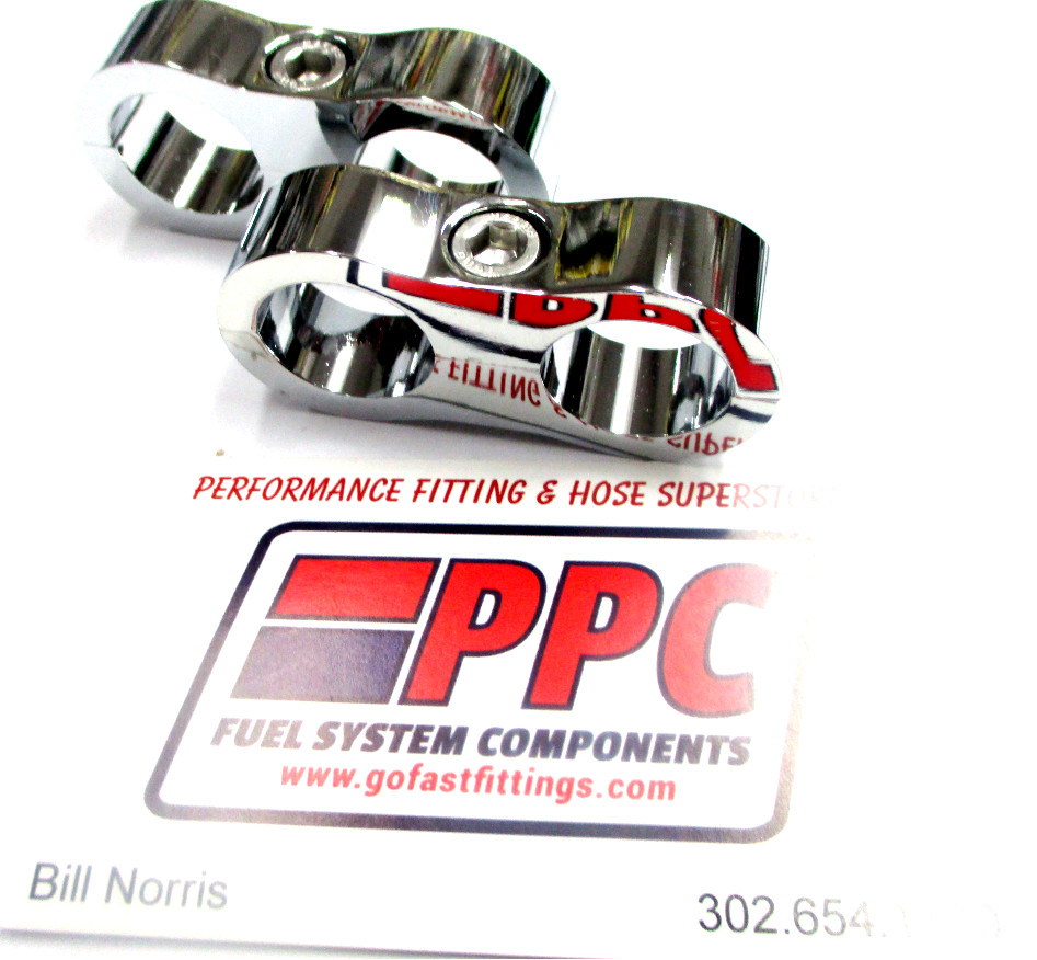 Show Chrome Mirror Finish dual hose seperators 3/4" i.d. 2 per pk