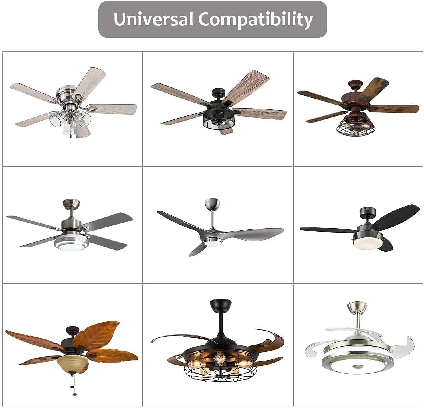 Nexete Ceiling Fan & Light Dimmer Remote Control Kit Fan Timing Speed & Dimmer
