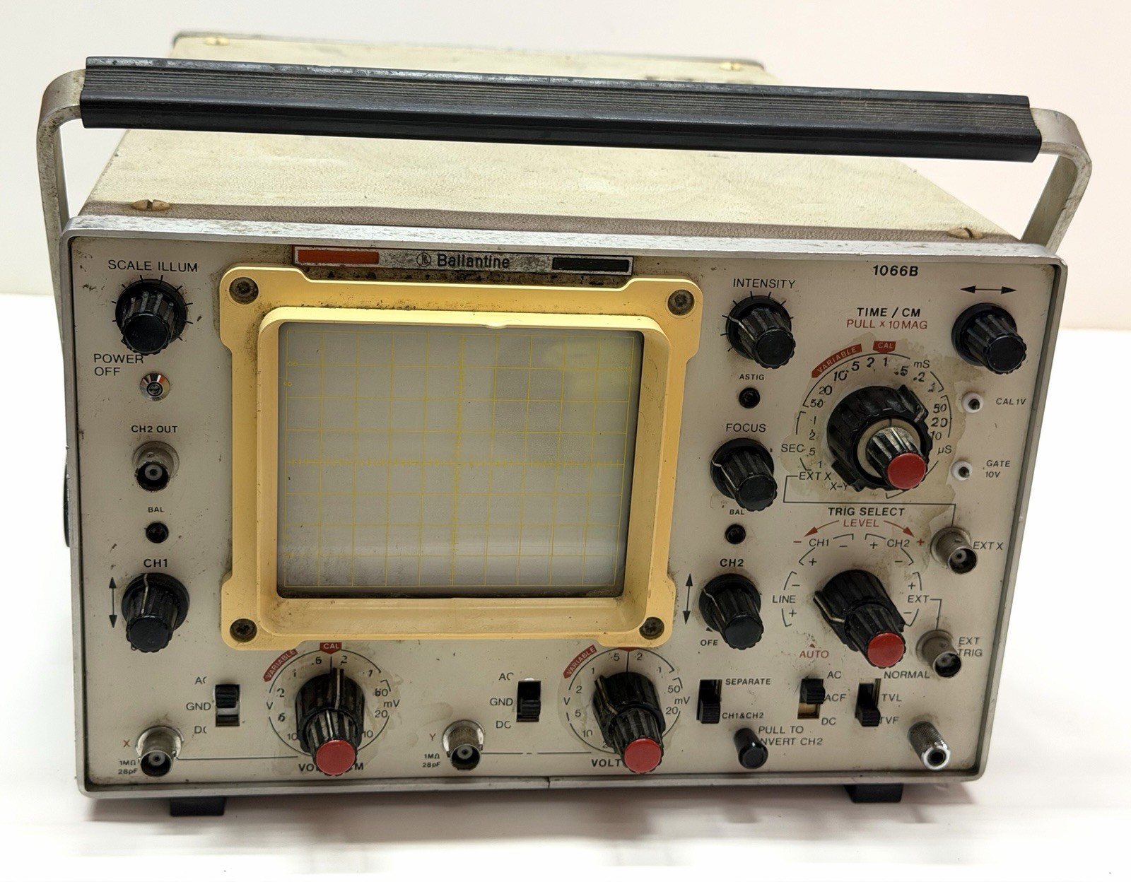 Ballantine 1066B Oscilloscope Vintage Analog CRT Lab Test Equipment Untested