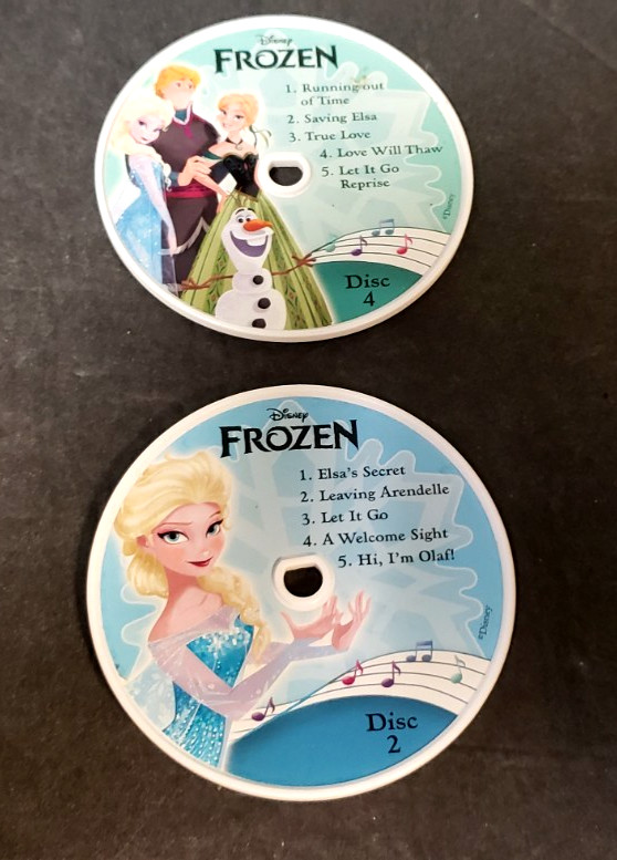 Disney Frozen Music Player With Discs 2/4 & Carry Handle Included Tested Works