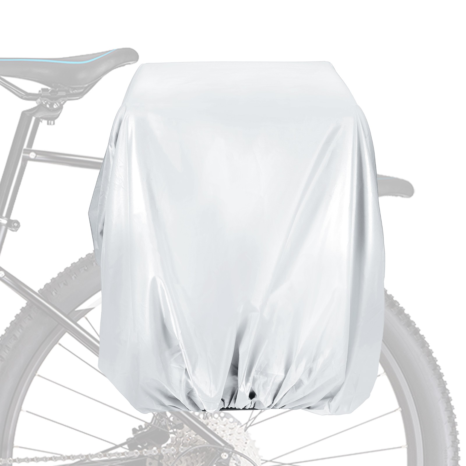 80L Bicycle Rear Rack Rain Cover Waterproof Bike Rain Cover M Silver
