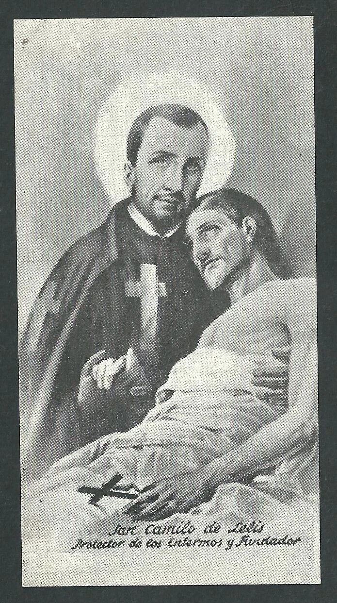 Holy card antique de San Camilo de Lelis santino image pieuses estampa