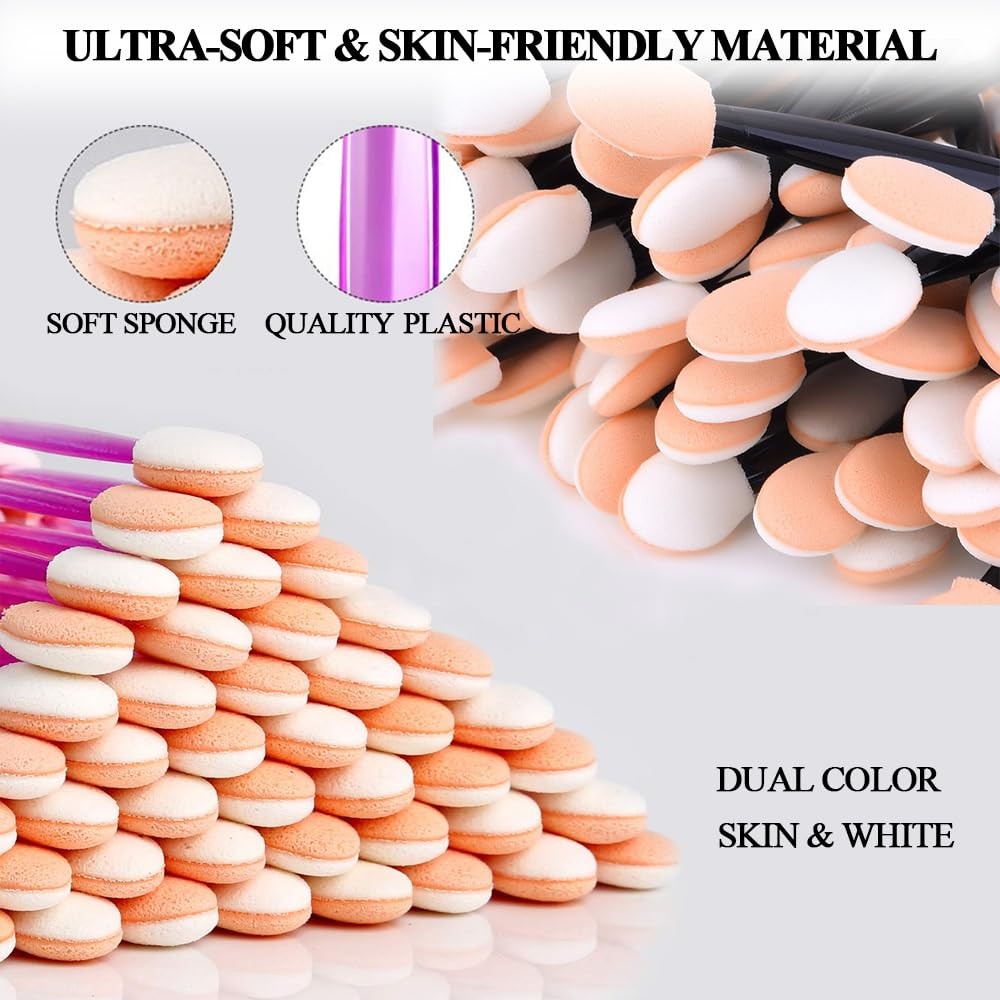 30Pcs Disposable Eyeshadow Brush, Double Ended Sponge Eye Shadow Applicator