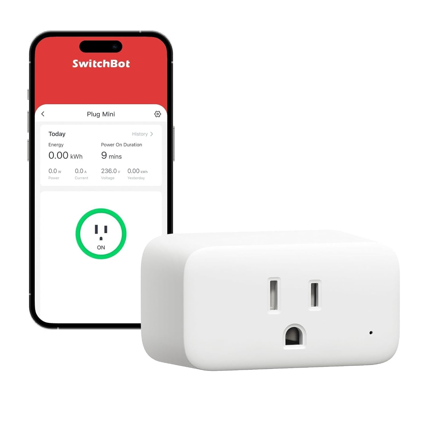 Smart Plug Mini, 15A Energy Monitoring, Wifi & Bluetooth Outlet, Compatible with