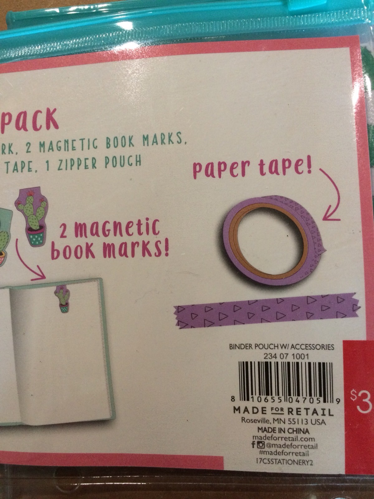 Lot Of 16 Plastic Binder Flair Packs Girls Plastic Pink & Teal New!!